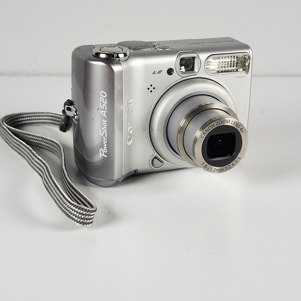 Canon PowerShot A520 Digital Camera Silver 4.0MP Vintage Y2K TESTED